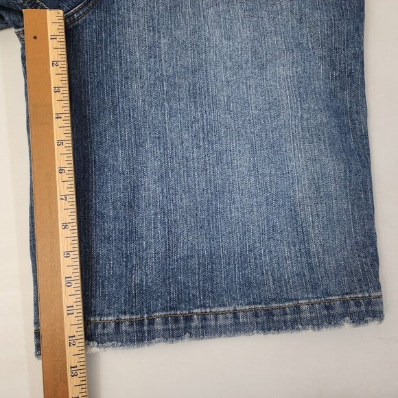 VTG JNCO Jean Shorts 35X12 Blue Crown Skater Streetwear Crown Wide Leg Baggy Y2k - Picture 14 of 16